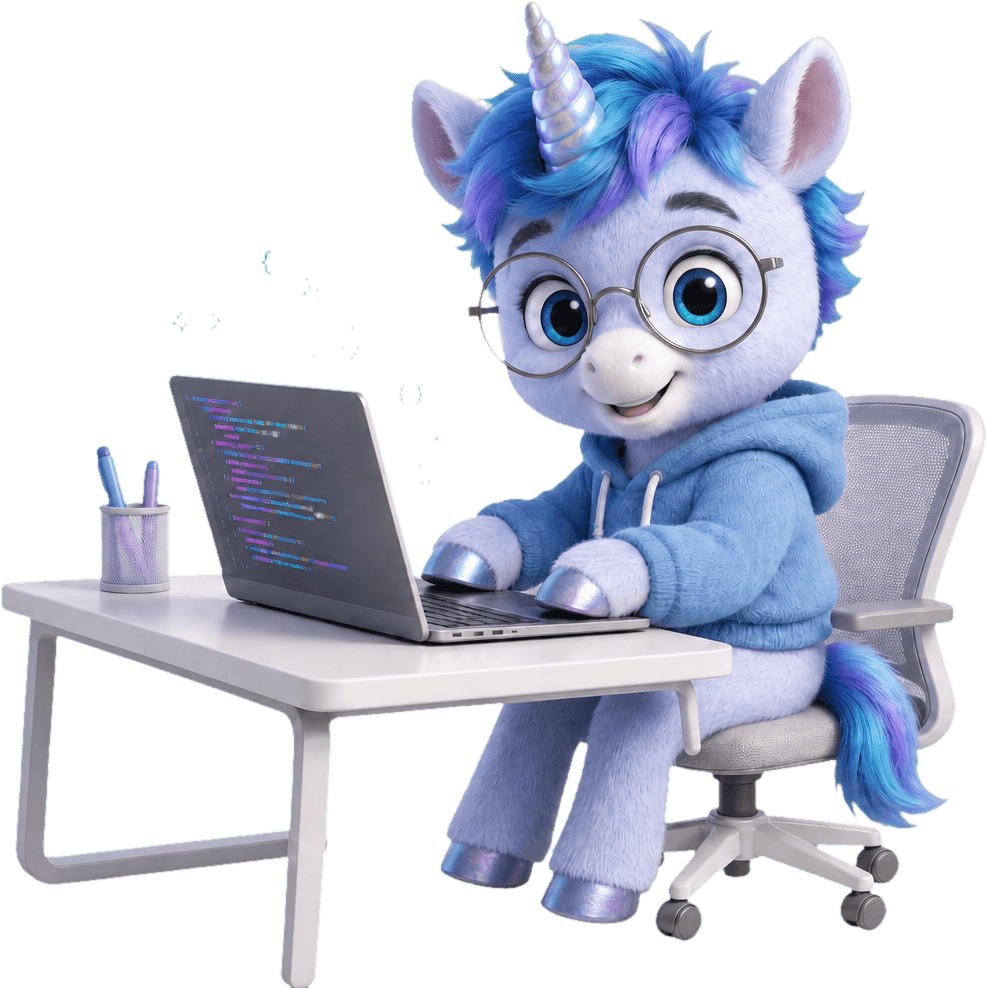 The coding unicorn — Neybo AI University mascot